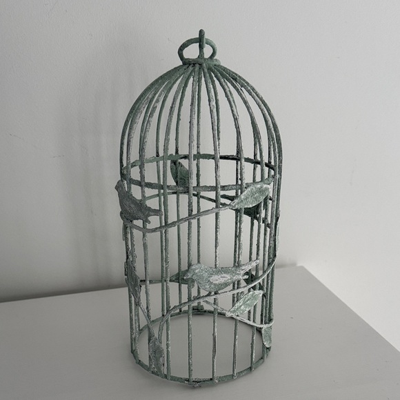 Vintage Inspired Chippy Green Bird Cage - Picture 1 of 5